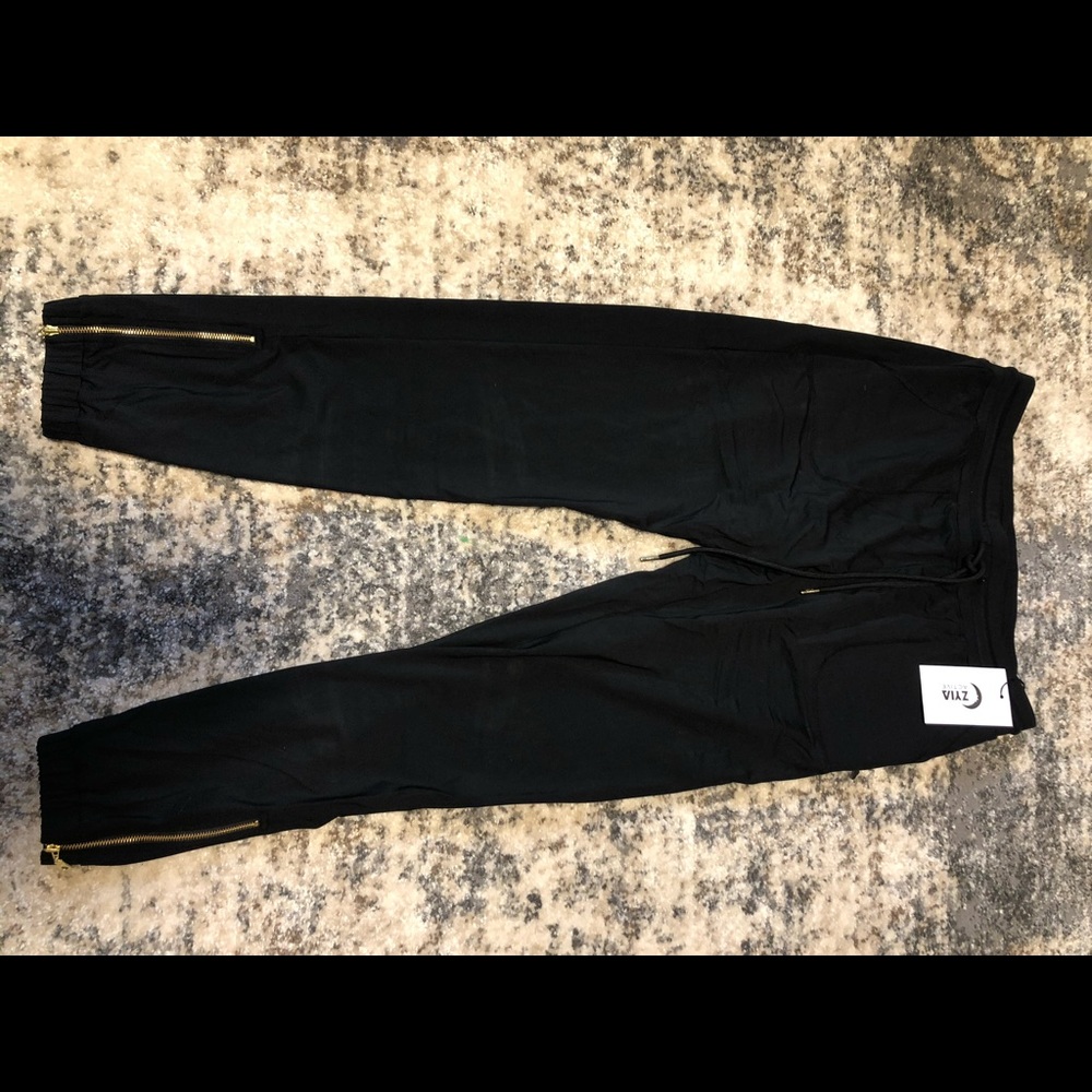 Black Peak Zipper Joggers